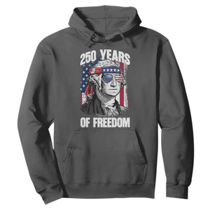 George Washington Founding Father Hoodie 250 Years Of Freedom TS12 Dark Heather Print Your Wear