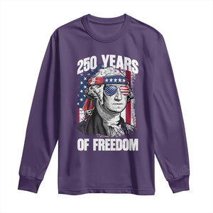 George Washington Founding Father Long Sleeve Shirt 250 Years Of Freedom TS12 Purple Print Your Wear