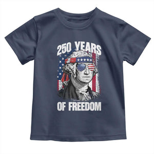 George Washington Founding Father Toddler T Shirt - 250 Years Of Freedom TS12 Navy Print Your Wear