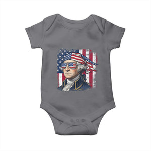 George Washington Patriotic Baby Onesie USA 250th Anniversary TS12 Charcoal Print Your Wear