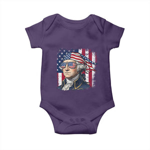 George Washington Patriotic Baby Onesie USA 250th Anniversary TS12 Purple Print Your Wear