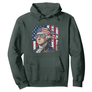 George Washington Patriotic Hoodie USA 250th Anniversary TS12 Dark Forest Green Print Your Wear