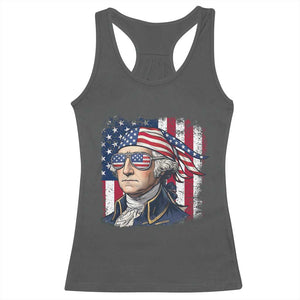 George Washington Patriotic Racerback Tank Top USA 250th Anniversary TS12 Dark Heather Print Your Wear