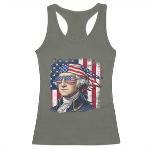 George Washington Patriotic Racerback Tank Top USA 250th Anniversary TS12 Military Green Print Your Wear