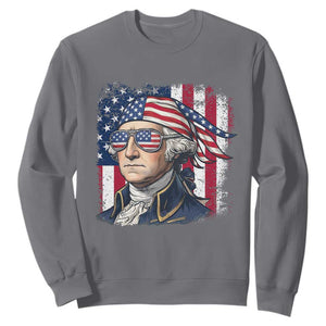 George Washington Patriotic Sweatshirt USA 250th Anniversary TS12 Charcoal Print Your Wear