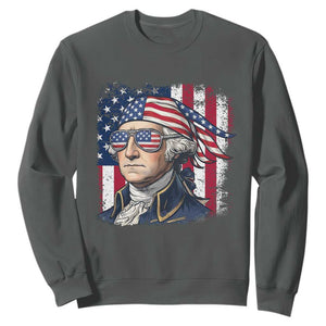 George Washington Patriotic Sweatshirt USA 250th Anniversary TS12 Dark Heather Print Your Wear