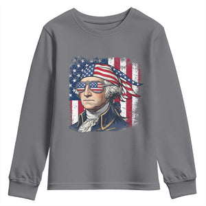 George Washington Patriotic Youth Sweatshirt USA 250th Anniversary TS12 Charcoal Print Your Wear