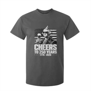 Funny George Washington Cheers To 250 Years T Shirt For Kid TS12 Dark Heather Print Your Wear
