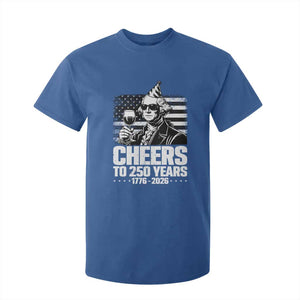 Funny George Washington Cheers To 250 Years T Shirt For Kid TS12 Royal Blue Print Your Wear