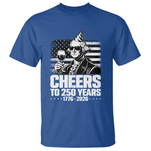 Funny George Washington Cheers To 250 Years T Shirt TS12 Royal Blue Print Your Wear