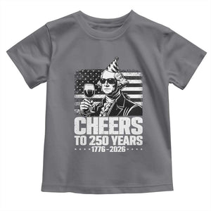 Funny George Washington Cheers To 250 Years Toddler T Shirt TS12 Charcoal Print Your Wear