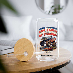 Funny George Washington Monster Truck Glass Can America 250th Anniversary TS12 Print Your Wear
