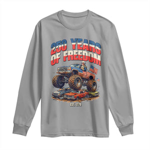 Funny George Washington Monster Truck Long Sleeve Shirt America 250th Anniversary TS12 Sport Gray Print Your Wear