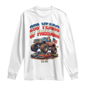 Funny George Washington Monster Truck Long Sleeve Shirt America 250th Anniversary TS12 White Print Your Wear