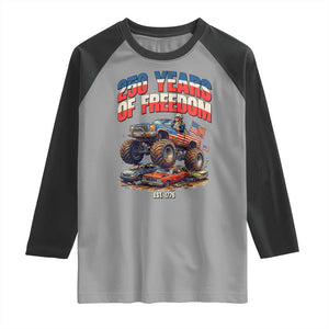 Funny George Washington Monster Truck Raglan Shirt America 250th Anniversary TS12 Sport Gray Black Print Your Wear