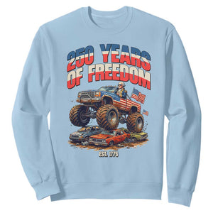 Funny George Washington Monster Truck Sweatshirt America 250th Anniversary TS12 Light Blue Print Your Wear