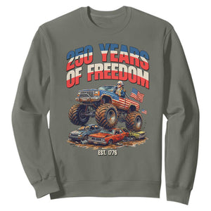 Funny George Washington Monster Truck Sweatshirt America 250th Anniversary TS12 Military Green Print Your Wear