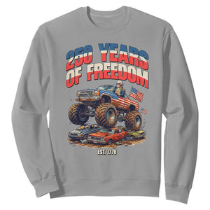 Funny George Washington Monster Truck Sweatshirt America 250th Anniversary TS12 Sport Gray Print Your Wear
