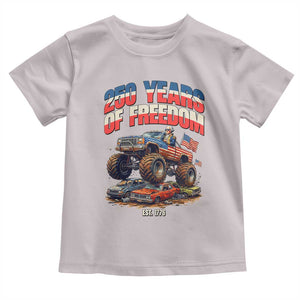 Funny George Washington Monster Truck Toddler T Shirt America 250th Anniversary TS12 Ice Gray Print Your Wear