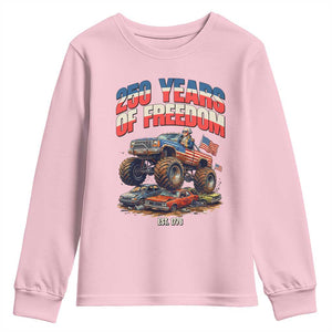 Funny George Washington Monster Truck Youth Sweatshirt America 250th Anniversary TS12 Light Pink Print Your Wear