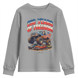Funny George Washington Monster Truck Youth Sweatshirt America 250th Anniversary TS12 Sport Gray Print Your Wear