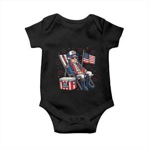 Proud American George Washington Patriotic Baby Onesie TS12 Black Print Your Wear