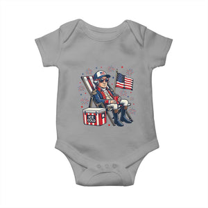 Proud American George Washington Patriotic Baby Onesie TS12 Sport Gray Print Your Wear