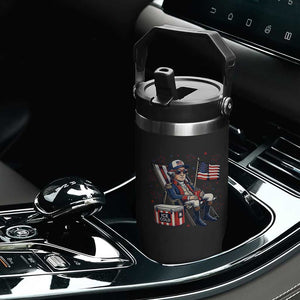 Proud American George Washington Patriotic Flip Straw Tumbler TS12 Print Your Wear