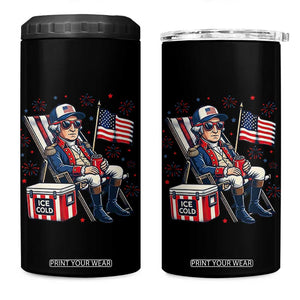 Proud American George Washington Patriotic 4 in 1 Can Cooler Tumbler TS12 One Size: 16 oz Black Print Your Wear