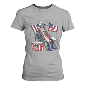 Proud American George Washington Patriotic T Shirt For Women TS12 Sport Gray Print Your Wear