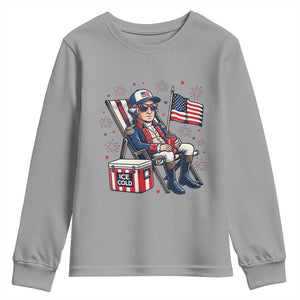 Proud American George Washington Patriotic Youth Sweatshirt TS12 Sport Gray Print Your Wear