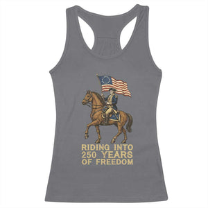 George Washington Racerback Tank Top Riding Into 250 Years Of Freedom TS12 Charcoal Print Your Wear