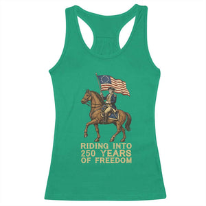 George Washington Racerback Tank Top Riding Into 250 Years Of Freedom TS12 Irish Green Print Your Wear