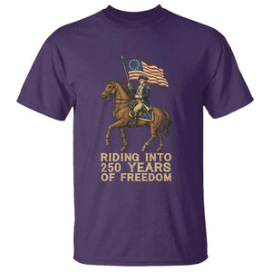George Washington T Shirt Riding Into 250 Years Of Freedom TS12 Purple Print Your Wear