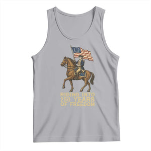George Washington Tank Top Riding Into 250 Years Of Freedom TS12 Athletic Heather Print Your Wear