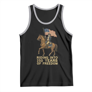 George Washington Tank Top Riding Into 250 Years Of Freedom TS12 Black Athletic Heather Print Your Wear