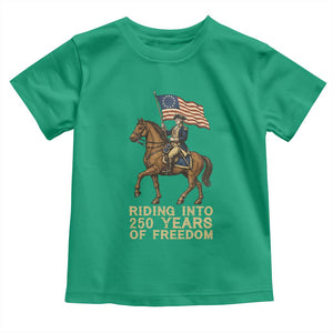 George Washington Toddler T Shirt Riding Into 250 Years Of Freedom TS12 Irish Green Print Your Wear