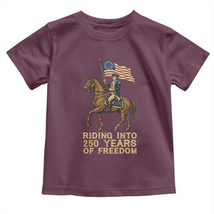 George Washington Toddler T Shirt Riding Into 250 Years Of Freedom TS12 Maroon Print Your Wear