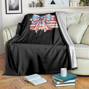 Patriotic American Flag Bow Throw Blanket Gift For Women TS12 Print Your Wear