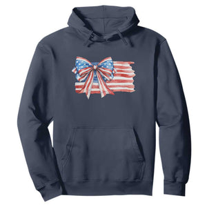 Patriotic American Flag Bow Hoodie Gift For Women TS12 Navy Print Your Wear