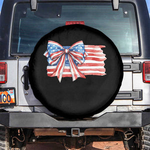 Patriotic American Flag Bow Spare Tire Cover Gift For Women TS12 No hole Black Print Your Wear
