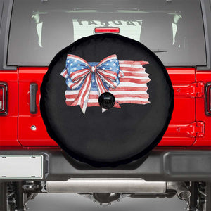 Patriotic American Flag Bow Spare Tire Cover Gift For Women TS12 Black Print Your Wear