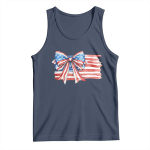 Patriotic American Flag Bow Tank Top Gift For Women TS12 Navy Print Your Wear