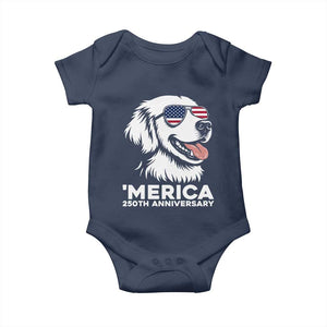 Merica Golden Retriever Lover Baby Onesie 250th Anniversary Gift TS12 Navy Print Your Wear