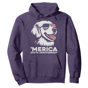 Merica Golden Retriever Lover Hoodie 250th Anniversary Gift TS12 Purple Print Your Wear