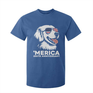 Merica Golden Retriever Lover T Shirt For Kid 250th Anniversary Gift TS12 Royal Blue Print Your Wear