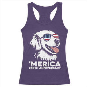 Merica Golden Retriever Lover Racerback Tank Top 250th Anniversary Gift TS12 Purple Print Your Wear