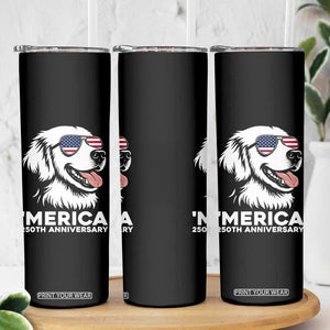 Merica Golden Retriever Lover Skinny Tumbler 250th Anniversary Gift TS12 Print Your Wear