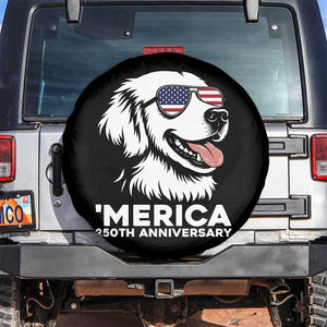 Merica Golden Retriever Lover Spare Tire Cover - 250th Anniversary Gift TS12 No hole Black Print Your Wear