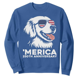 Merica Golden Retriever Lover Sweatshirt 250th Anniversary Gift TS12 Royal Blue Print Your Wear